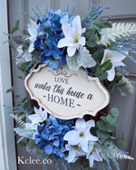 Blue Hydrangea Wreath (Ready to Ship)