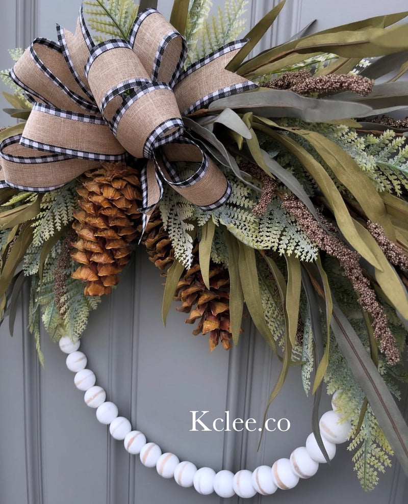 Pinecone Winter Hoop (Ready to Ship)