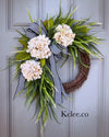 Flowing Hydrangea Wreath (Made to Order)