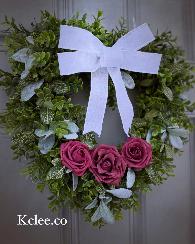 Boxwood Rose Wreath (Ready to Ship)