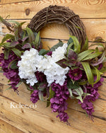 Spring White Hydrangea Wreath (Ready to Ship)