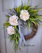 Flowing Hydrangea Wreath (Made to Order)