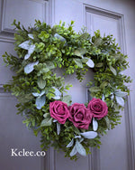 Boxwood Rose Wreath (Ready to Ship)