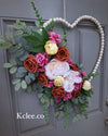 Mixed Flower Arrangement Heart Wreath (Ready to Ship)