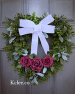 Boxwood Rose Wreath (Ready to Ship)