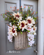 Large Basket of Sunflowers wreath (Ready to Ship)