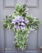 Ficus Lily Cross Wreath (Ready to Ship)