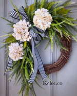 Flowing Hydrangea Wreath (Made to Order)