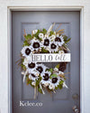 HELLO fall Sunflower Wreath (Ready to Ship)