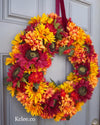 Full Fall Floral Wreath (Ready to Ship)