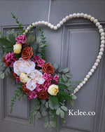 Mixed Flower Arrangement Heart Wreath (Ready to Ship)