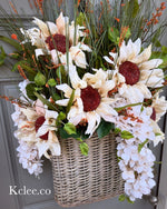 Large Basket of Sunflowers wreath (Ready to Ship)