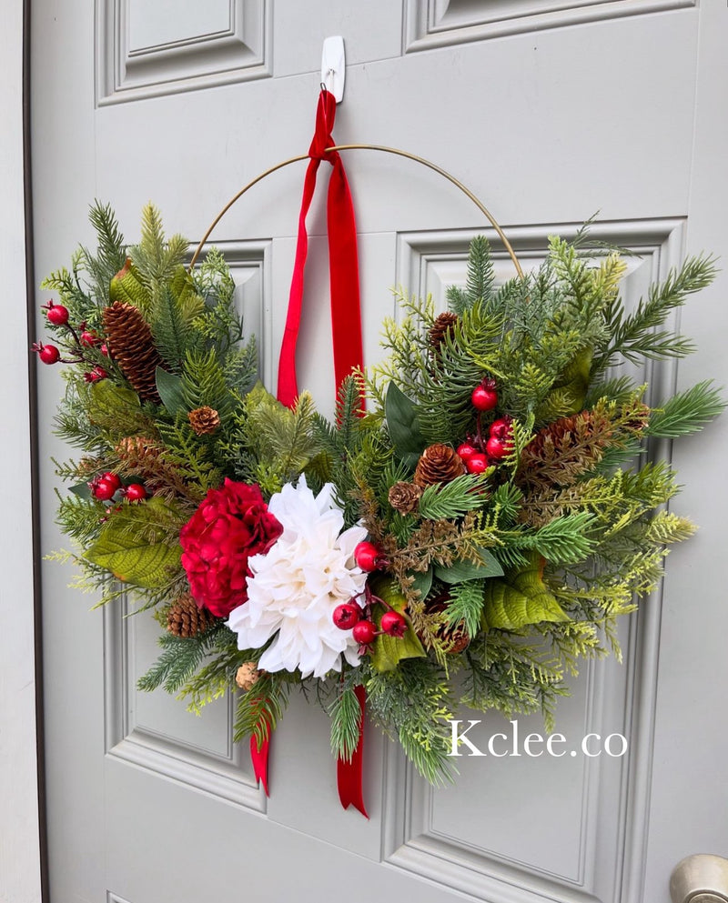 Winter Berry Hoop Wreath (Ready to Ship)