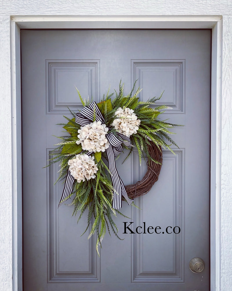 Flowing Hydrangea Wreath (Made to Order)