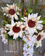 Large Basket of Sunflowers wreath (Ready to Ship)