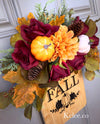 Hello FALL bamboo floral board (Ready to Ship)