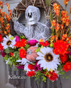 SALE! Bright Fall Wreath with removable skeleton (Ready to Ship)