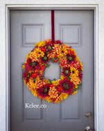 Full Fall Floral Wreath (Ready to Ship)