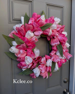 Full Tri-colored Tulip Wreath (Made to Order)