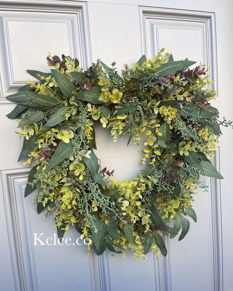 Greenery Heart Wreath (Ready to Ship)