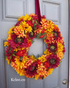 Full Fall Floral Wreath (Ready to Ship)