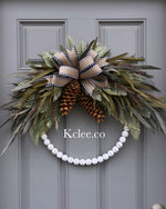 Pinecone Winter Hoop (Ready to Ship)