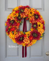 Full Fall Floral Wreath (Ready to Ship)