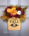 Hello FALL bamboo floral board (Ready to Ship)