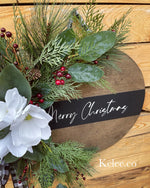 Greenery Merry Christmas Door Hanger