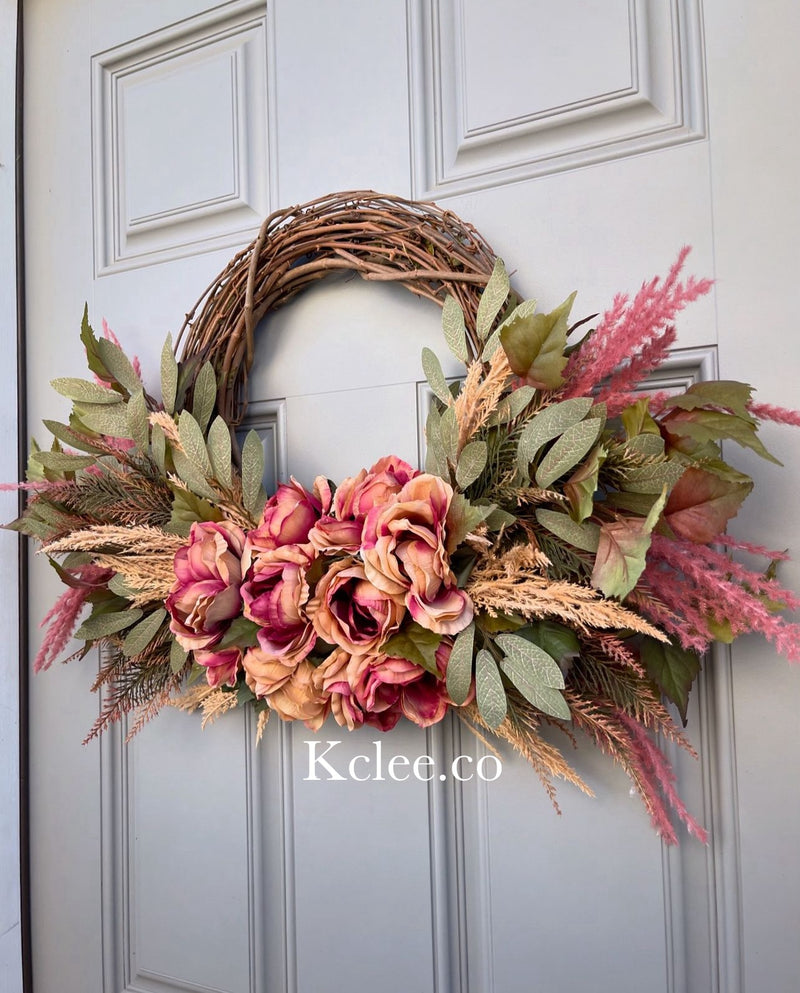 Romantic Pink Wreath (Ready to Ship)