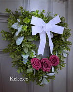 Boxwood Rose Wreath (Ready to Ship)