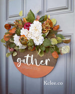 Gather Pumpkin Door Hanger Wreath (Ready to Ship)