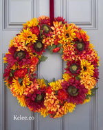 Full Fall Floral Wreath (Ready to Ship)