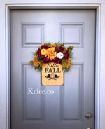 Hello FALL bamboo floral board (Ready to Ship)