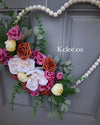 Mixed Flower Arrangement Heart Wreath (Ready to Ship)