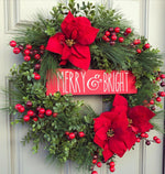 Red Merry & Bright Poinsettia (Made to Order)