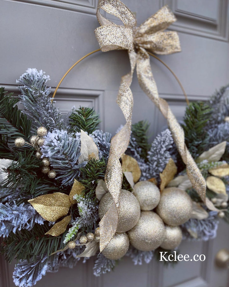 Golden Ornament Wreath (Ready to Ship)