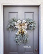Gold Bell Candy Cane Wreath (Ready to Ship)