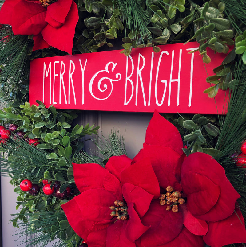 Red Merry & Bright Poinsettia (Made to Order)