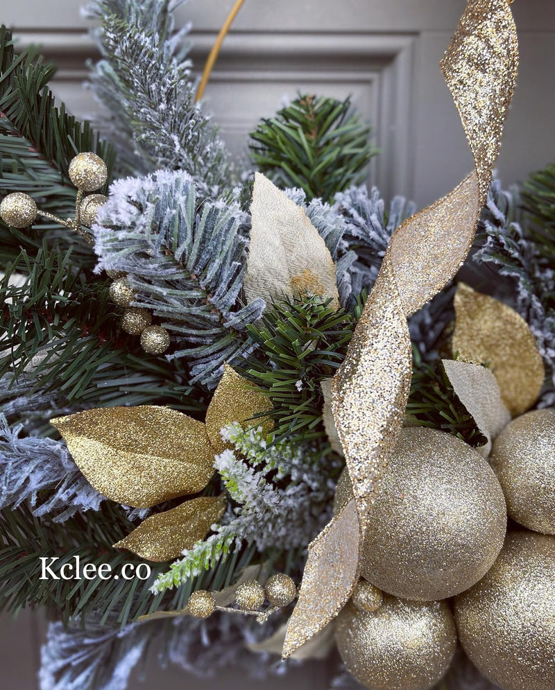 Golden Ornament Wreath (Ready to Ship)